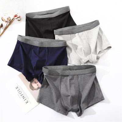 Large Size Men's Spring and Summer Cotton Youth Mid - Waist Flat Angle Underwear