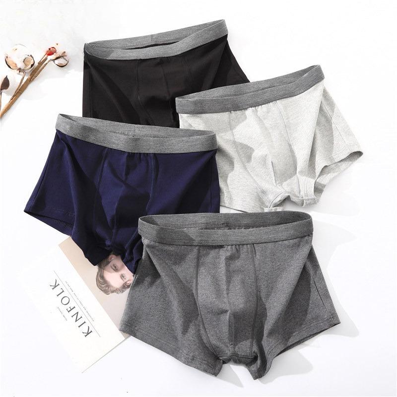 Large Size Men's Spring and Summer Cotton Youth Mid - Waist Flat Angle Underwear