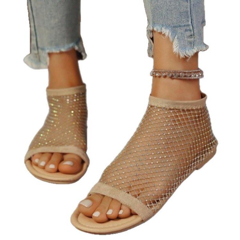 Boty s velkým plochým výřezem na špičce, Trendy a sexy sandály s nízkým svrškem pro ženy