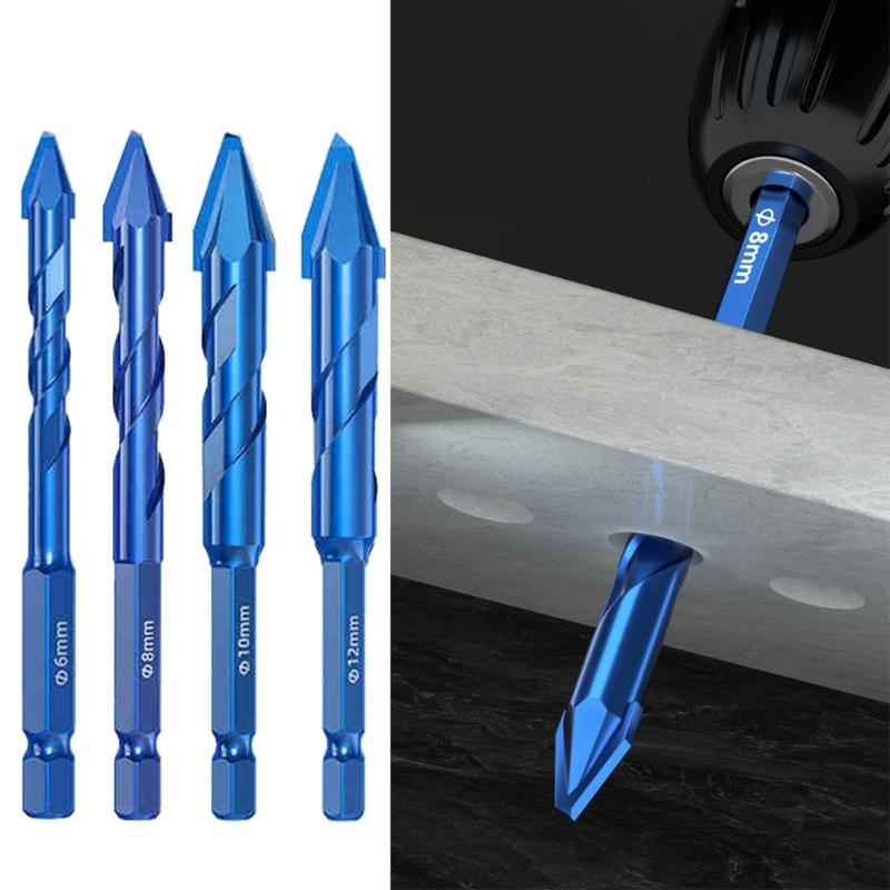High Hardness Eccentric Drill Precisions Drilling 6/8/10/12mm Glass Tile Ceramic Punching Rock Triangles Drill Bit