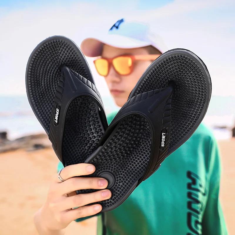 Massage Flip Flops for Men Summer Breathable Beach Shoes Sandals 46 Men Flip Flops Breathable Plus Big Size Men Slippers