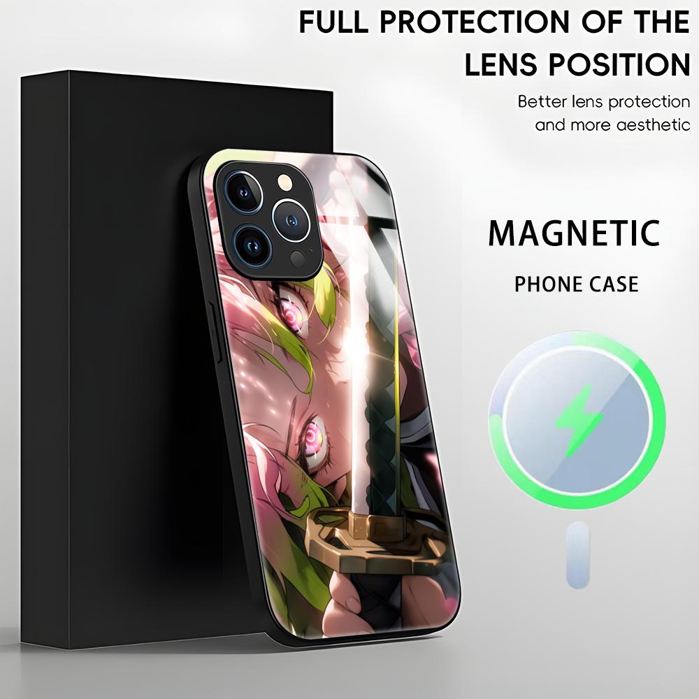 Anime Demon Slayer cool  Phone Case For iPhone 16 15 14 13 12 11 X XR XS 8 Plus Mini Pro Max Glass Magnetic Case