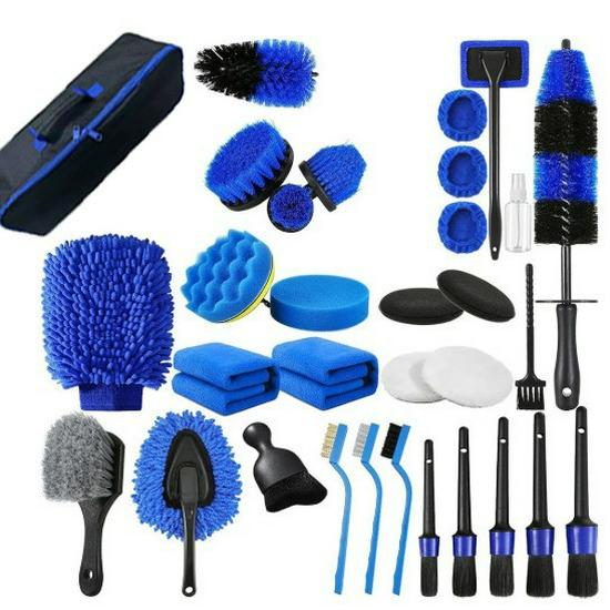 33-Piece Electric Drill Brush Set for Car Cleaning and Polishing 33-piece set; PP + PDP