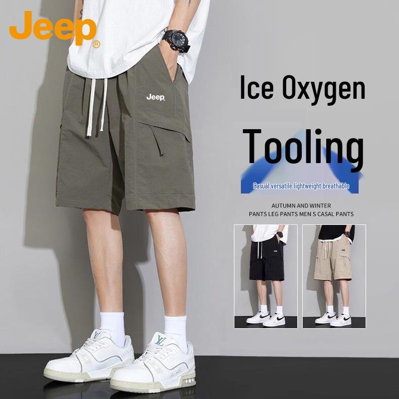 JEEP Men s Ice Silk Quick-Dry Cargo Sports Shorts XL армия зеленый