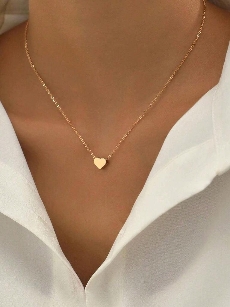 1pc Fashion Heart Pendant Necklace For Women For Daily Decoration Valentines