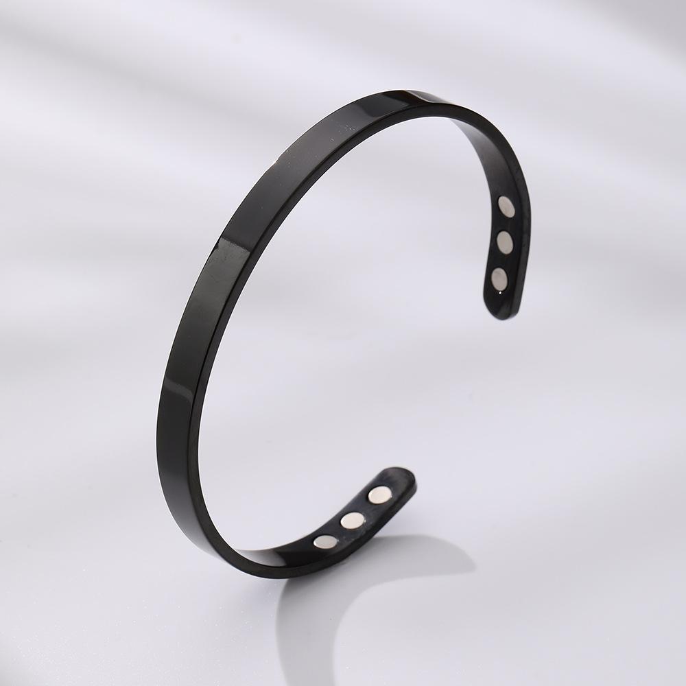 Titanium Steel Magnetic Bracelet Bangle for Men and Women, Copper Magnetic Bangle with Magnets, Adjustable Jewelry Gift