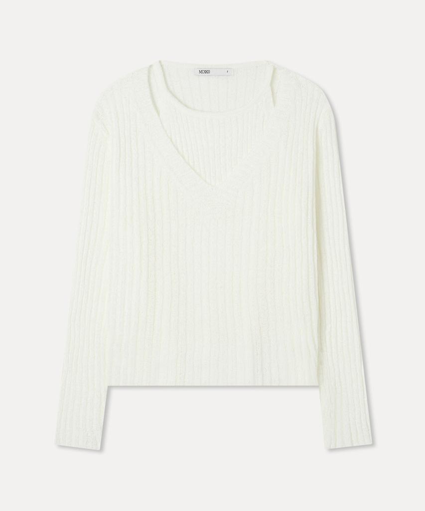 MIXXO Deep V Layered Knit_Miwkag53Ss