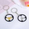 Mini Steering Wheel Keychain Bright Metallic Finish Wear Proof Key Pendant for Boyfriends Birthday Surprise Gift