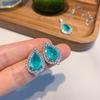 Jewelry Water Drop Pendant Water Drop Stud Earrings Simulation Paraiba Pendant Stud Earrings Jewelry Set