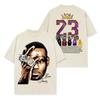 LeBron James Pattern Printed Short Sleeve T-shirt Pure Cotton Crew Neck Men's and Women's Trend Top Sports Summer