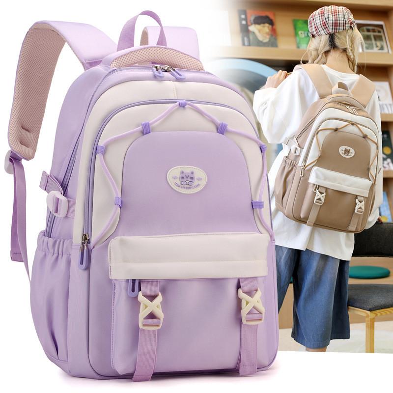 Large Nylon Lightweight Capacity Waterproof Backpack Middle School Student Bag