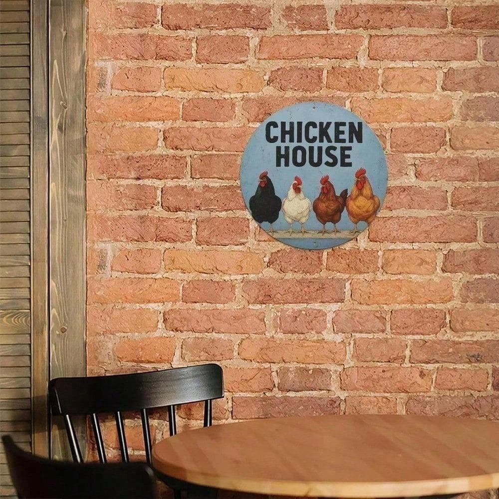 Vintage Farmhouse Round Metal Sign Rustic Tin Wall Decor 8x8 Inch for Kitchen Garden Bar Cafe