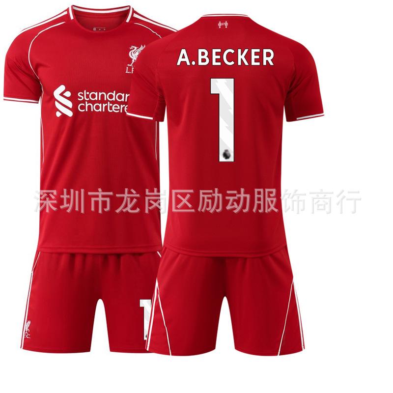 2 Quick-drying Club No. 1 Salah jersey Children's Liverpool home Nota football jersey set