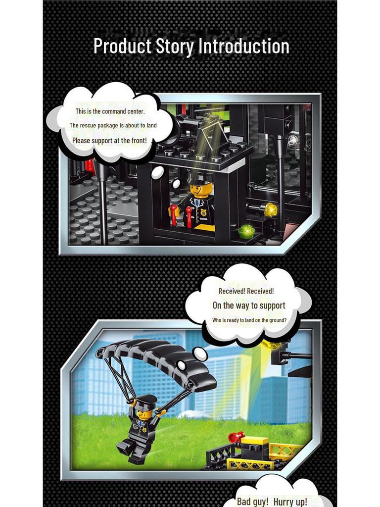 Jiqile Military Building Blocks: Police Station for Kids