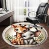 1PC Giraffe Elephant Non-Slip Floor Round carpet, Office, family, bedroom, Large Area Rug Indoor Rugs, Vibrant Colors-Z0462