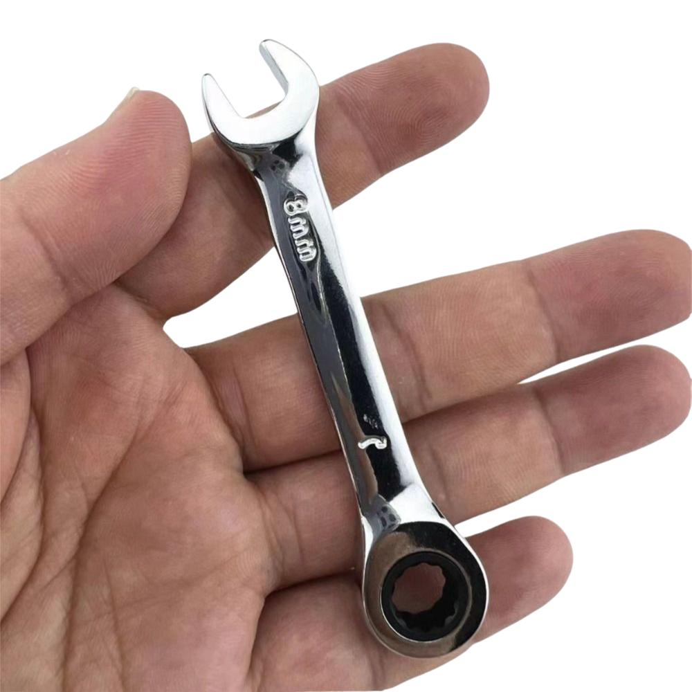 Dual-use Quick Open Wrench CR-V Steel Reversible Spanner Ratcheting Spanner  Bike Repair