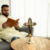 Traditional Stone Studded Orthodox Holy Cross Brass Jesus Christ Statue Catholic Crucifix for Home Church and Chapel Decoration Statue