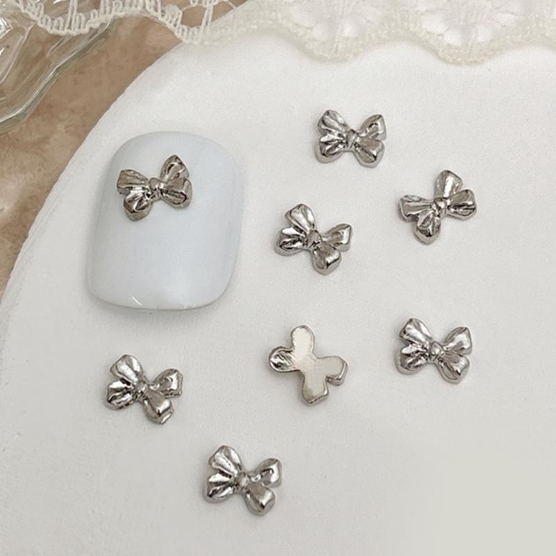 20pcs Metal Bowknot Nails Art Decoration 3D Nail Charms for Women Nails Art