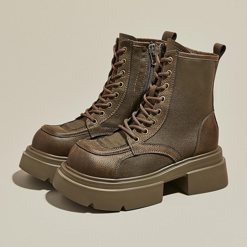 

Кожаные ботинки Мартин женские осенние на толстой подошве парусиновые локомотивные тонкие ботинки ретро повседневные короткие ботинки 39