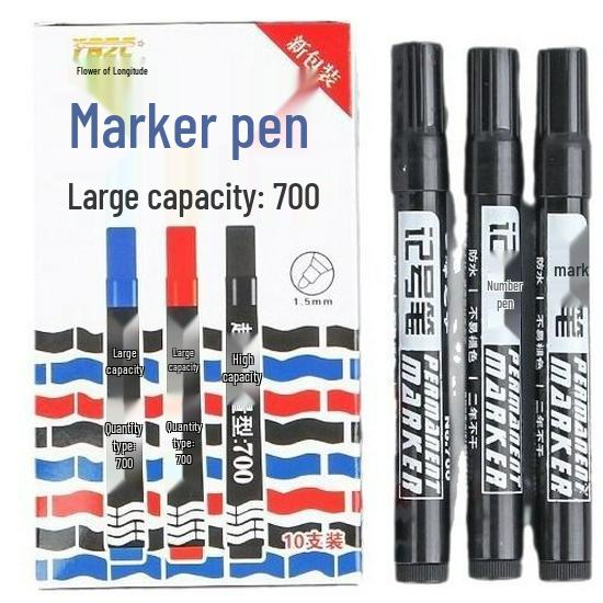 Refillable Large Tip Quick-Dry Black Oil-Based Marker Pen for Logistics