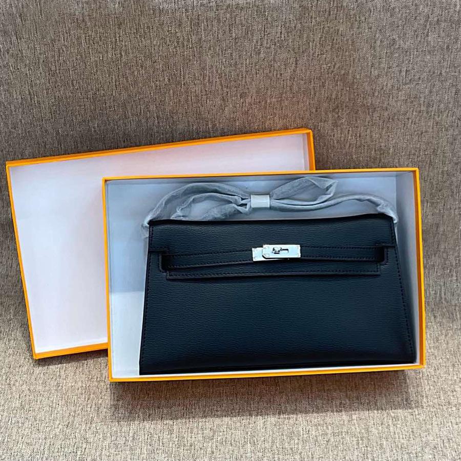 Luxus-lite Kelly-Tasche aus Rindsleder mit Ziegenprint, Unterarmtasche aus echtem Leder, Single-Shoulder Crossbody-Tasche, Retro und vielseitige Damentasche