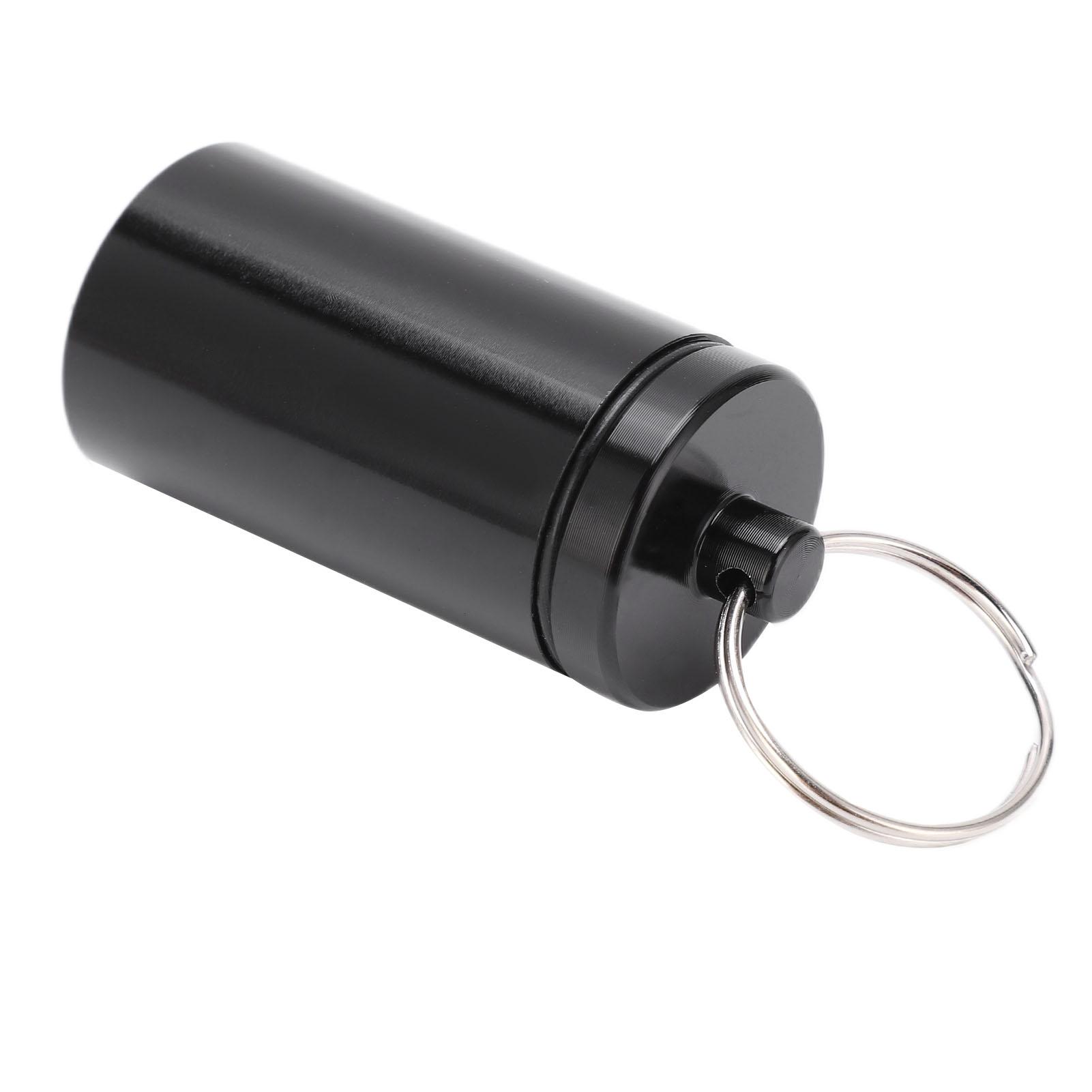 

Контейнер для лекарств из алюминиевого сплава, брелок, держатель для таблеток для кемпинга на открытом воздухе, пеших прогулок, черный