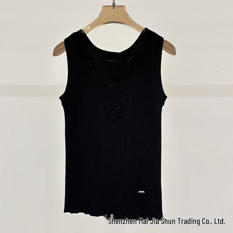 Nanyou High-End Women s Knit Vest - New Spring C26 Cut-out Slimming Sleeveless Top Small чёрный