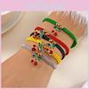 Handwoven Red String Bracelet With Fruit Charm For Gift And Travel Souvenirs