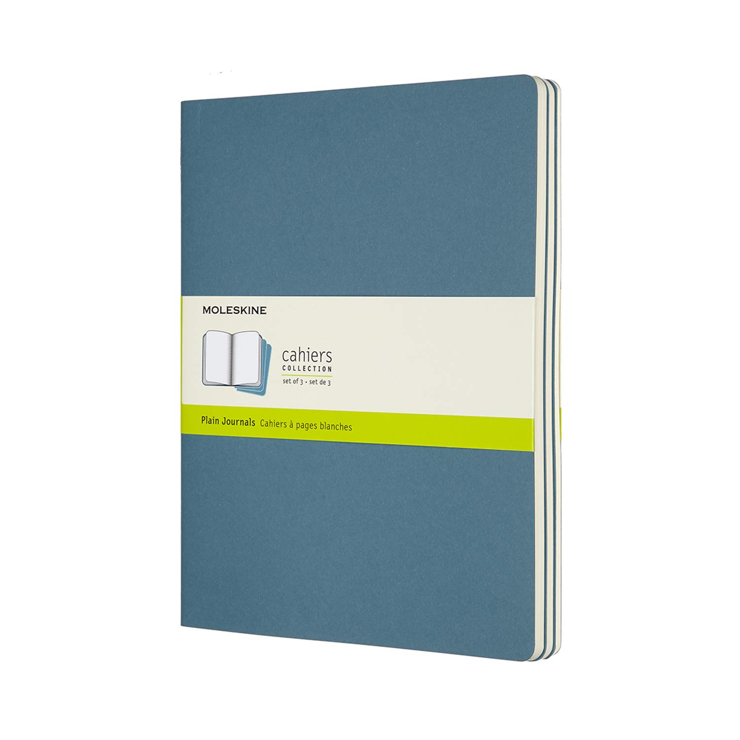 

Moleskine Notebook Cahier Journal Set of Brisk Blue CH023B44 3, Plain, X-Large Size,