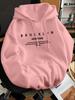 Simple and Fashionable Letter-printed Men's Fall-winter Fleece Pullover Hooded Casual Street-style Pullover Shirt