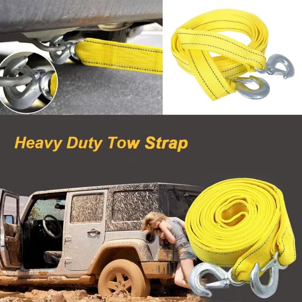 3 Ton Capacity Car Tow Cable Hooks Included Trailer Straps Pull Rope Heavy Duty Tow  Trailer Use
