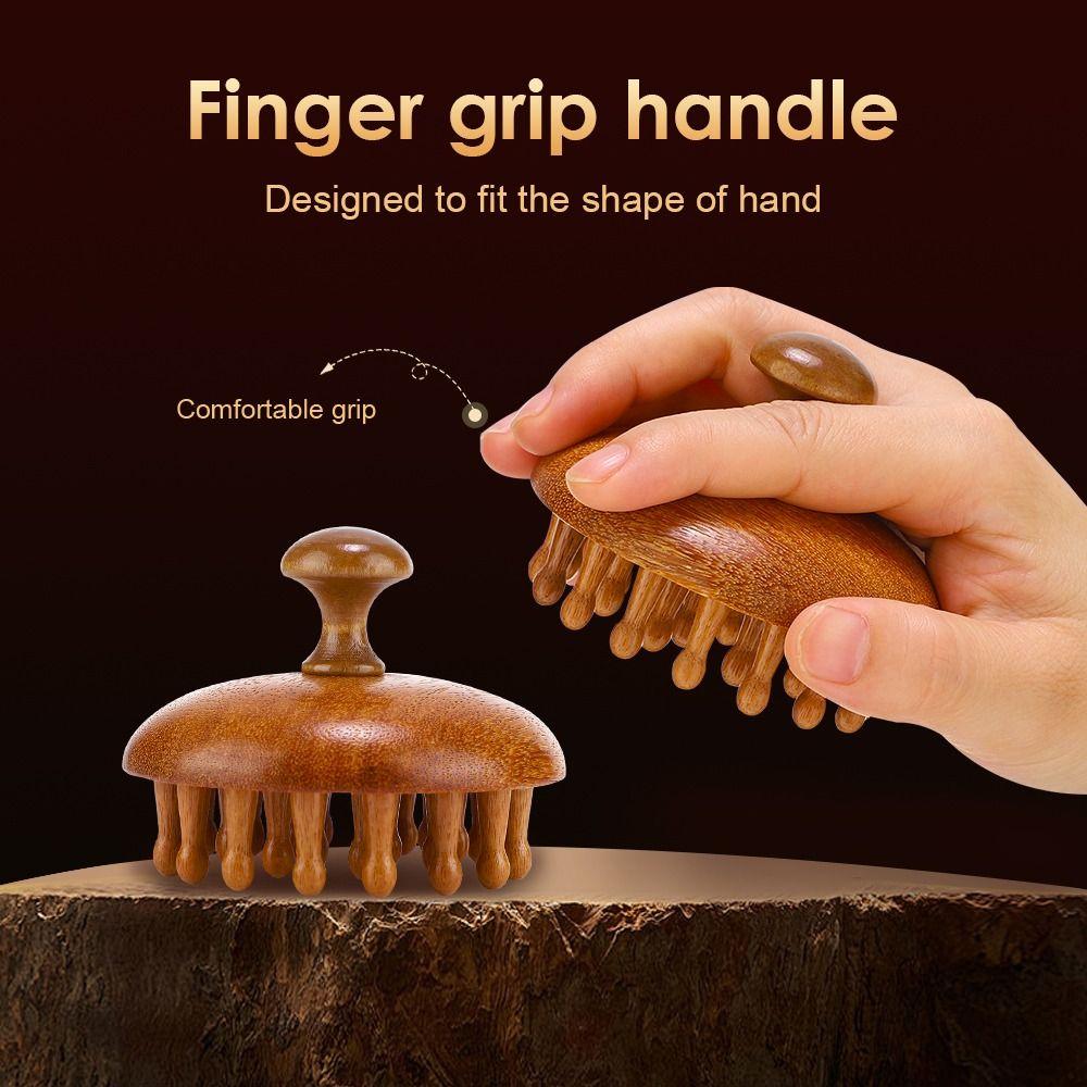 Circular Tooth Head Massage Comb 28 Nails Scalp Head Massager Wood Therapy Massage Comb  For Body