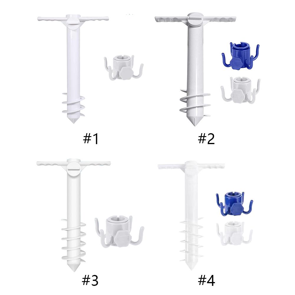 3/5 Spin Inserts Spiral Umbrella Plug Adjustable Spike Auger Keep Holder Windproof Umbrella Base Gear Spikes for Sand Soil Grass