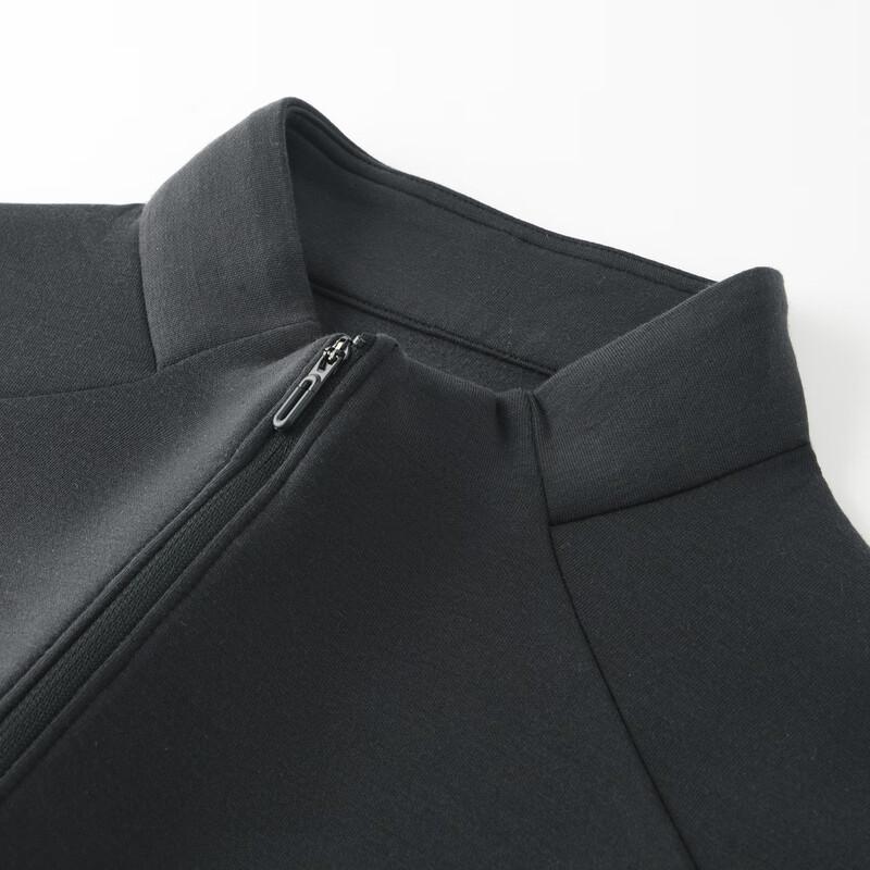 Shanshan Men's Cashmere Blend Thickened Mock Neck Sweatshirt