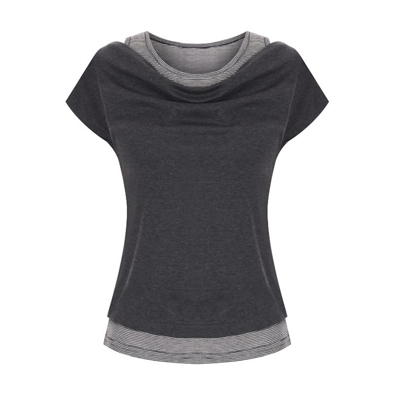 SELLY'S St Layered Slit Short Sleeve T-Shirt_I6B-Cts068
