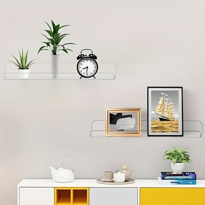 2/3pcs Clear Acrylic Shelves for Wall Storage, Floating Wall Mounted Shelves, Bookshelves, Display Shelves, Wall Decoration