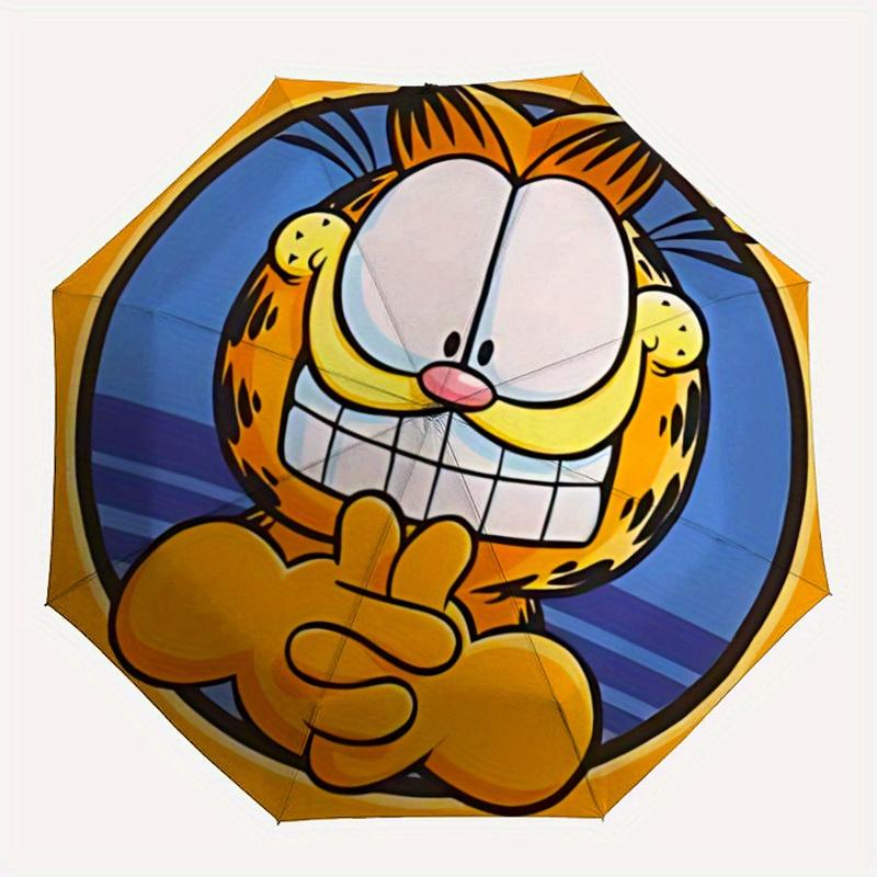 

1pc Garfield Cat Automatic Open/close Folding Portable Umbrella with 8-Rib Structure for Women/Men, All-Season Use a0901018