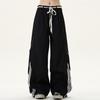American retro trendy brand three-bar striped casual pants for men and women loose and versatile casual side zipper design pants