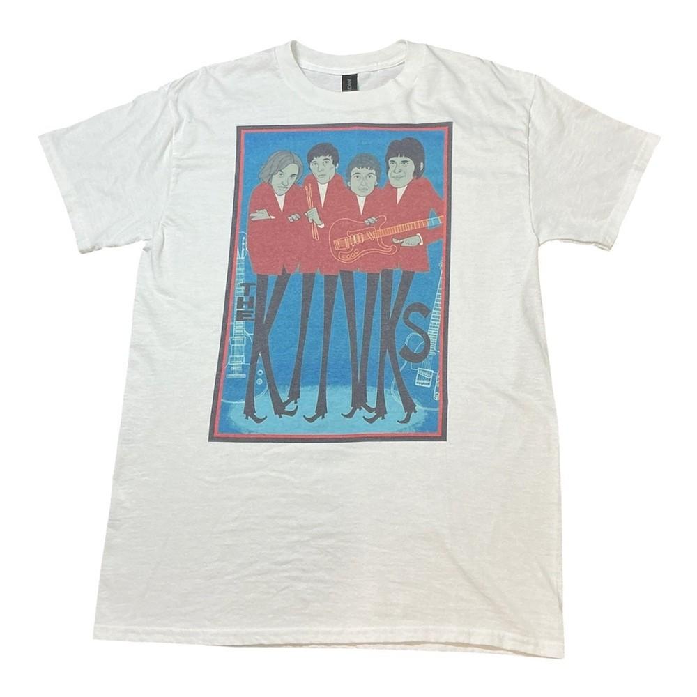 The Kinks Graphic TShirt Mens White Gildan British Invasion Rock Band Tee L XL