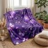 Elegant Pink Satin Bow with Lace and Butterflies Theme blanket Lightweight Warm Flannel Blanket Decorative Throw Blanket for Home Decoration