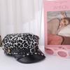 Sex Y2k Beret Hat Harajuku Flat Top Cap Retro Rivet Leopard Hat  for Girls