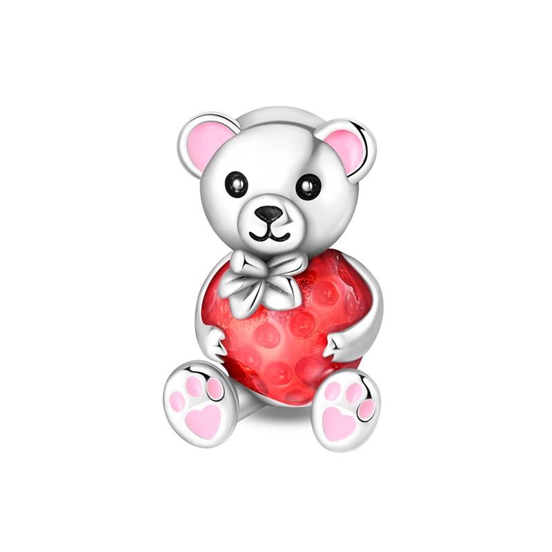 925 Silver Red Series Cat Ladybug Koi Fish Heart-Shaped Charms Beads For Women Fit Bracelet DIY Jewelry Gifts