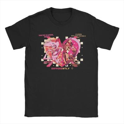 Men T-Shirt Angel & Husk Loser Baby Hazbins Hotels Novelty 100% Cotton Tee Shirt Short Sleeve  T Shirts Round Collar Tops Unique