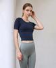 NOKJOK Slender Crop Short Sleeve Tee Running Yoga Wear Pilates Wear (Type B)