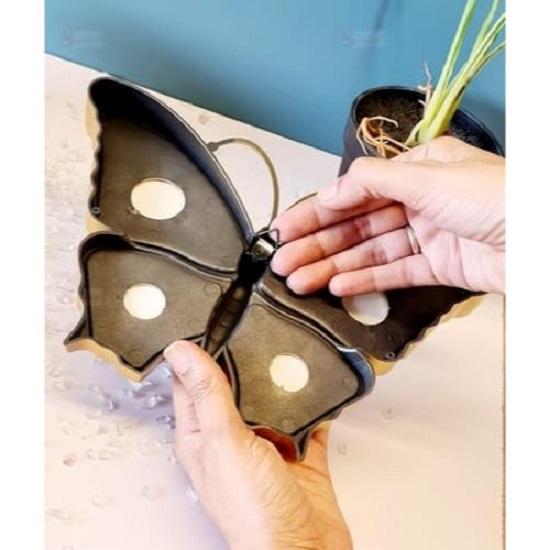 1 Pcs Butterfly Shape Fiber Wall Mirror with Acrylic Golden Aesthetic Frame with Hook for Hanging On Walls