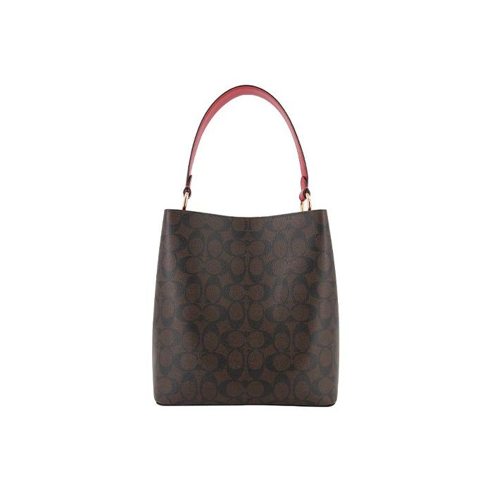 Coach Town 26 Classic Monogram Canvas And Leather Bucket Bag Women Handbags 91512-IMRVQ