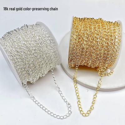 Gold-Filled 18k Color-Preserving Extension Chain for DIY Bracelets and Necklaces In Gold and Silver