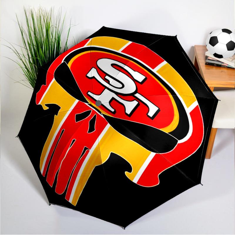 Vintage 49ers Football Umbrella 8-Frame for Travel, Camping, Casual Lightweight Portable Umbrella, Essential for Every Family Holidays Gift