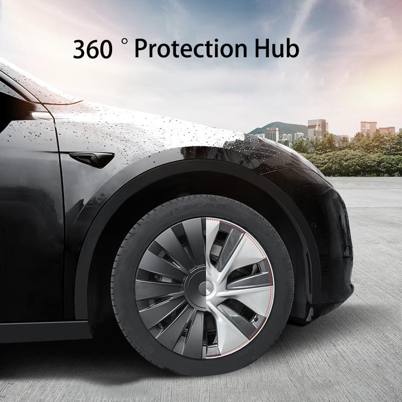 4PCS 19 Inch Hub Cap for Tesla Model Y Wheel Hubcap Performance Replacement Right&Left Wheel Cap Full Rim Cover Accessories