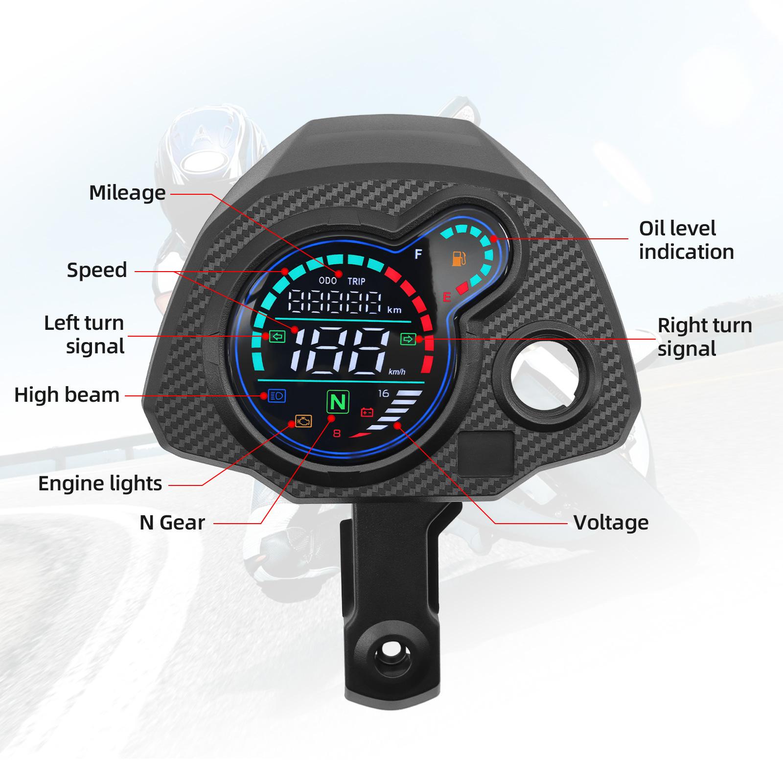 For Honda Navi 110 Navi110 Digital Waterproof Motor Dashboard Universal Motorcycle Digital Speedometer LCD Odometer Speed Meter Speedometer